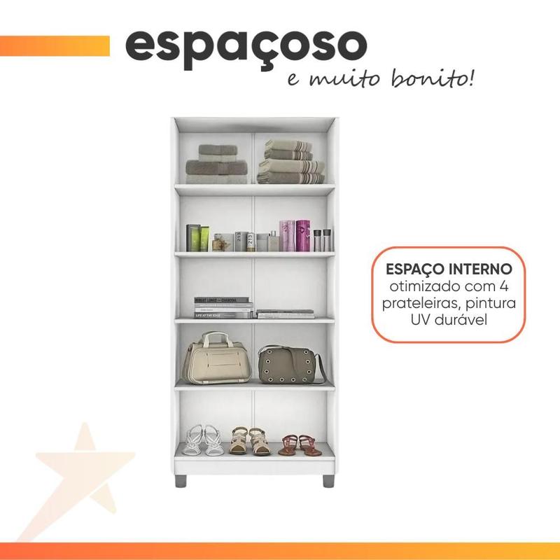 Armário Multiuso Lavanderia Com Chave 2 Portas 1,80m Texas Branco